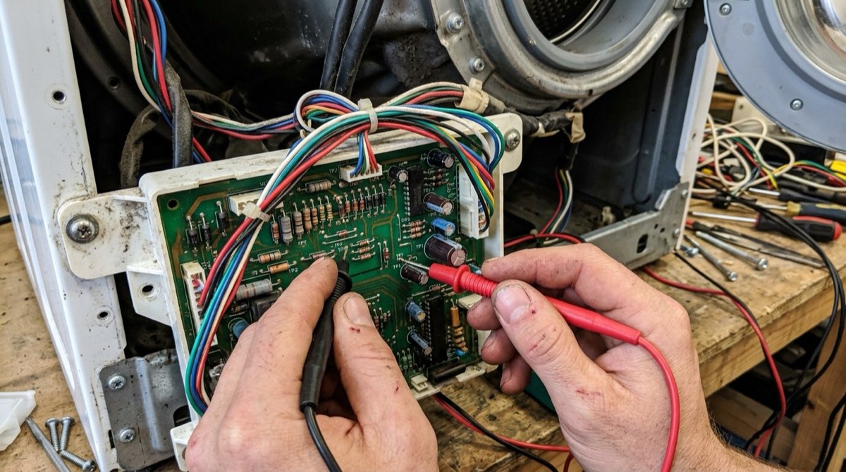 Testing an appliance control board with a multimeter